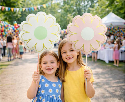 Balon foliowy 18" Stokrotka, biała pastelowa