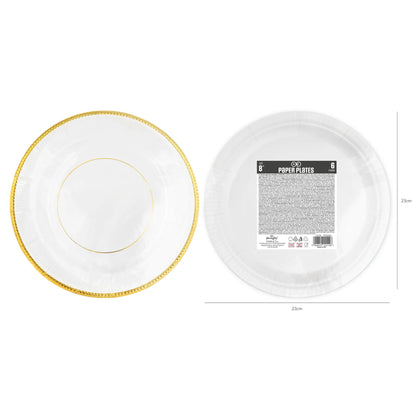 Talerzyki papierowe Elegant Gold 20,5 cm (8”) – 6 szt.