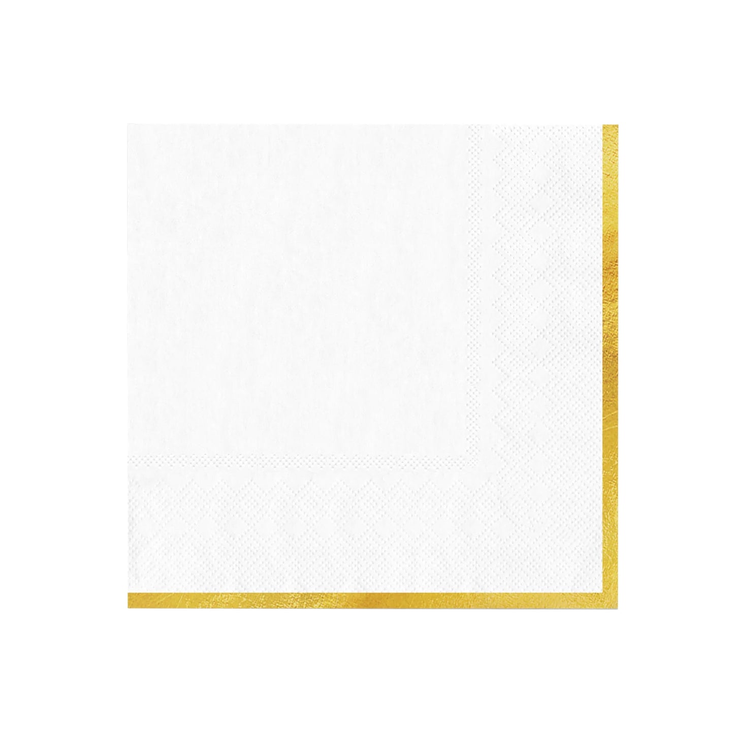 Serwetki papierowe biało-złote Classic Gold 33x33 cm – 10 szt.