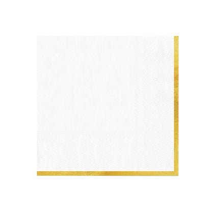 Serwetki papierowe biało-złote Classic Gold 33x33 cm – 10 szt.
