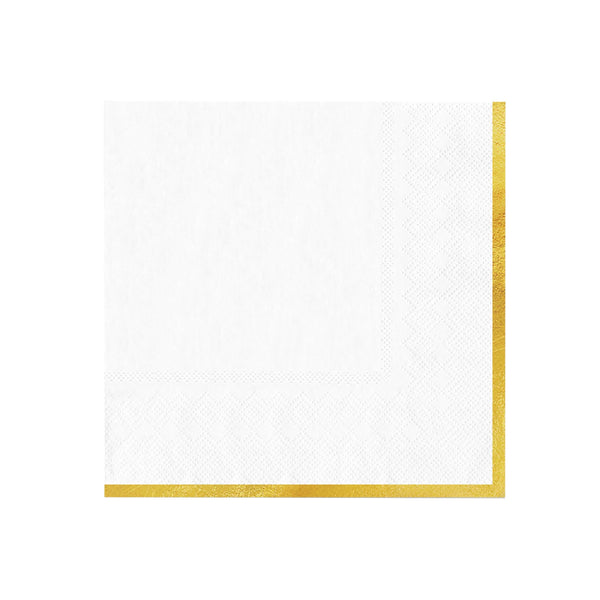 Serwetki papierowe biało-złote Classic Gold 33x33 cm – 10 szt.