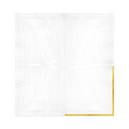 Serwetki papierowe biało-złote Classic Gold 33x33 cm – 10 szt.