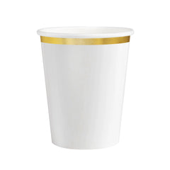 Kubeczki papierowe biało-złote Classic Gold 220 ml – 6 szt.