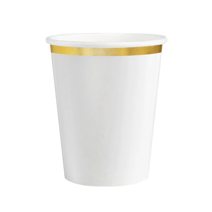 Kubeczki papierowe biało-złote Classic Gold 220 ml – 6 szt.