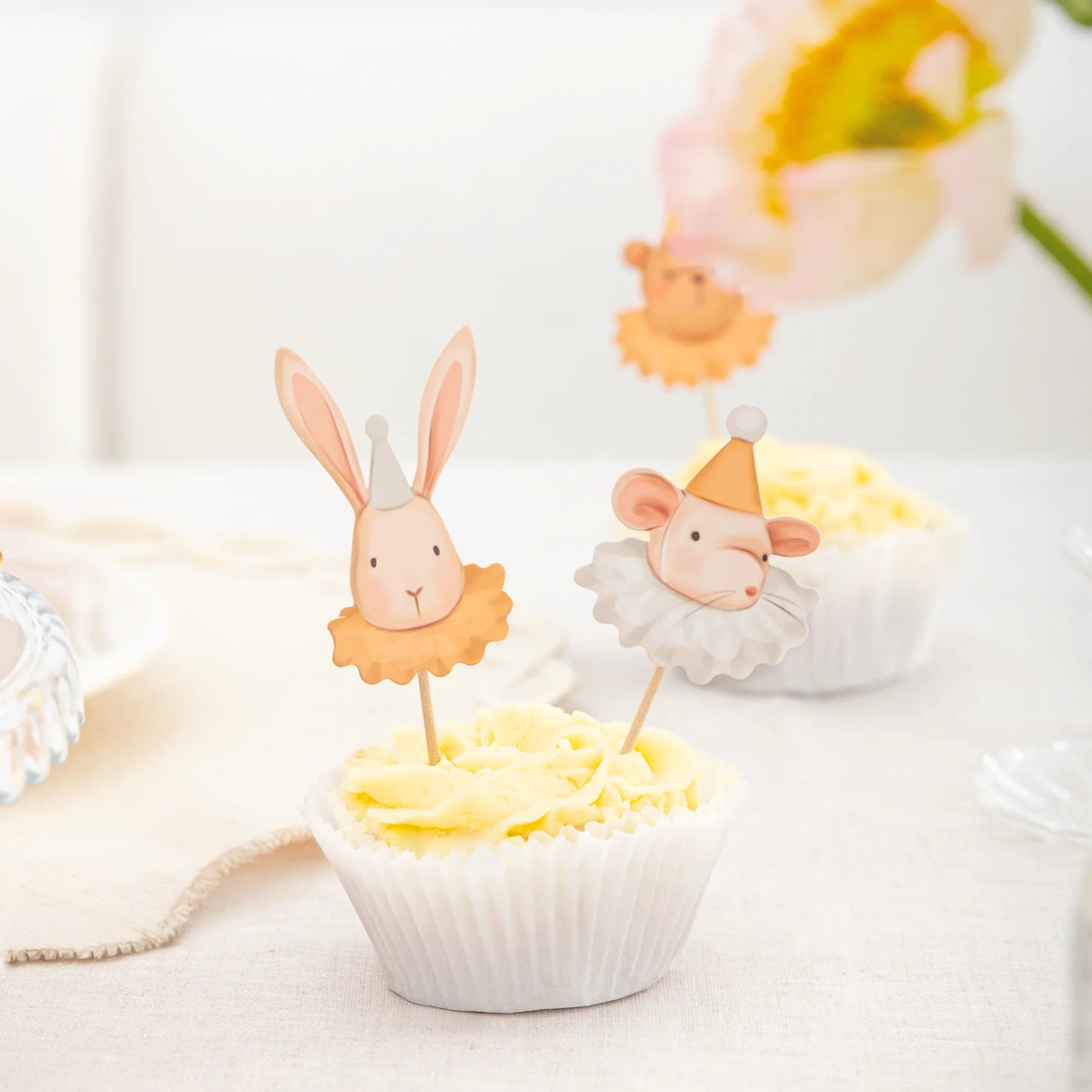 Toppery na tort Baby Królik Miś Myszka 6 szt.