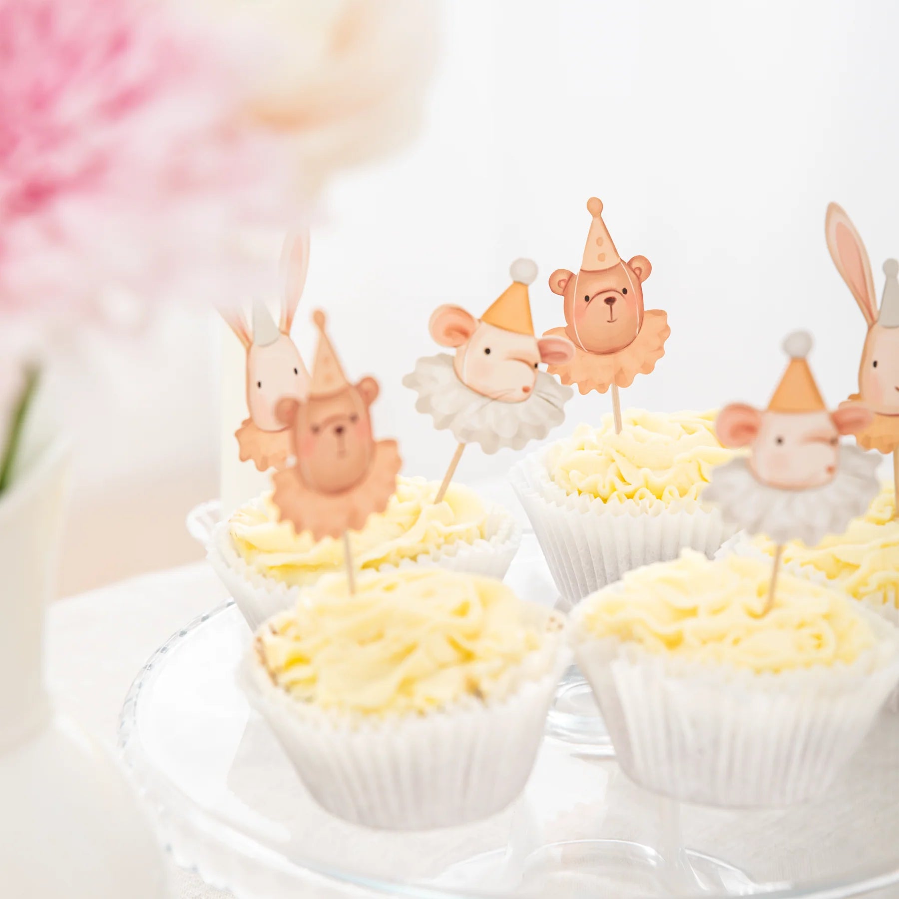 Toppery na tort Baby Królik Miś Myszka 6 szt.