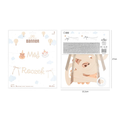 Baner „Mój Roczek” – dekoracja na pierwsze urodziny 135x22 cm