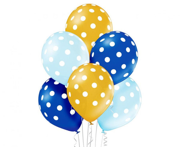 Balony lateksowe 12 cali Belbal grochy dla chłopca 6 szt.