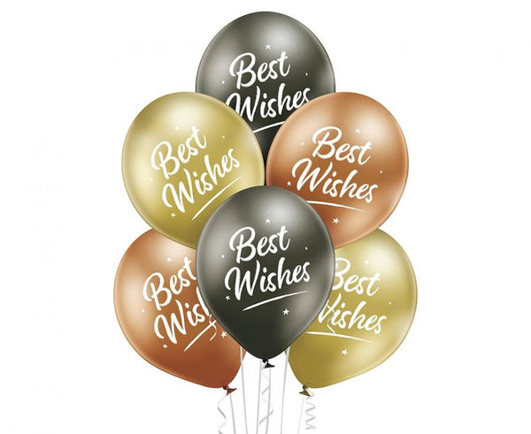 Balony lateksowe 12 cali Belbal "Best Wishes" 6 szt.