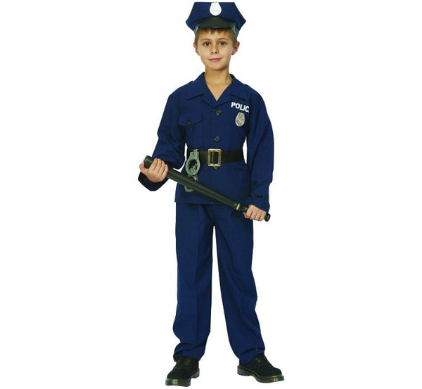 Zestaw dla dzieci Policjant USA (koszula, pasek, spodnie, czapka), rozm. 110/120 cm - 130/140 cm