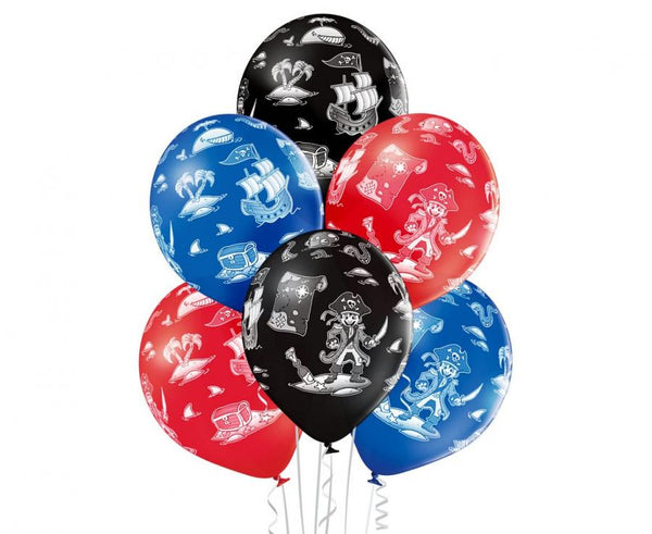 Balony lateksowe 12 cali piracka impreza Belbal 6 szt.