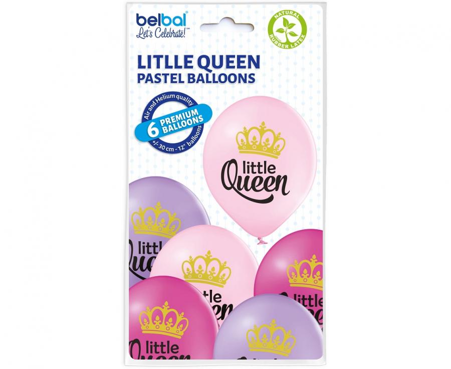 Balony lateksowe 12 cali Belbal Mała Księżniczka 6 szt.