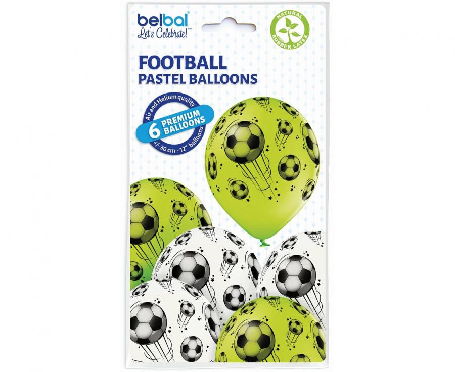 Balony lateksowe 12 cali Belbal piłka nożna 6 szt.
