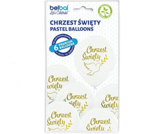 Balony lateksowe 12 cali Belbal Chrzest Święty 6 szt.