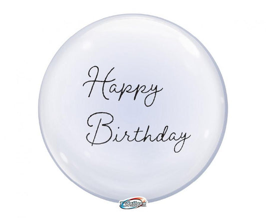 Balon Takara Bubble Balloon - Happy Birthday (kaligrafowane), 330 mm/ 1 szt.