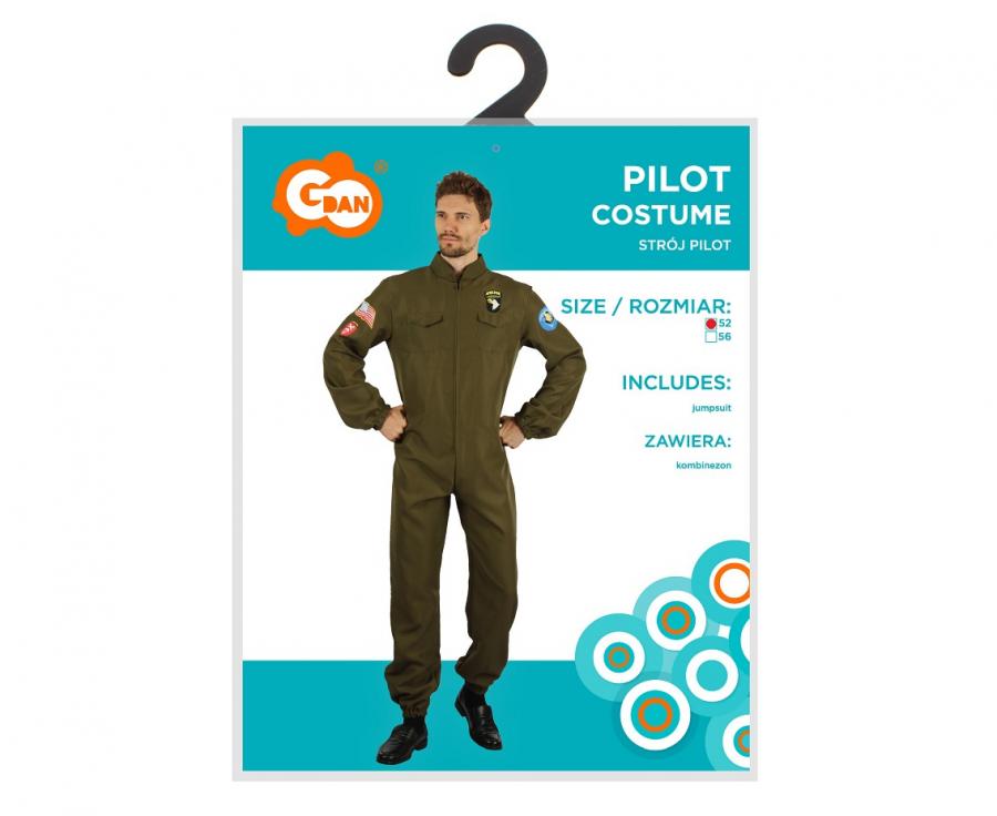 Strój dla dorosłych Pilot (kombinezon), rozm. 52, 56 M, L
