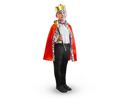 Zestaw dla dzieci "Król" (peleryna, korona, berło)