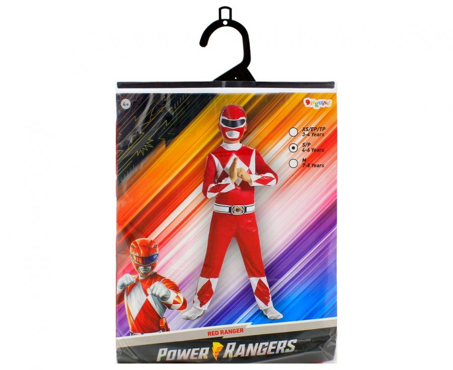 Strój Red Ranger Fancy - Power Rangers (licencja), rozm. S (4-6 lat)