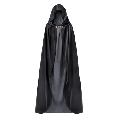Aksamitna peleryna z kapturem – czarna (3 długości: 80 cm / 120 cm / 140 cm) - Costumes