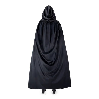 Aksamitna peleryna z kapturem – czarna (3 długości: 80 cm / 120 cm / 140 cm) - Costumes