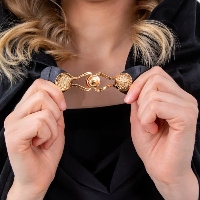 Aksamitna peleryna z kapturem – czarna (3 długości: 80 cm / 120 cm / 140 cm) - Costumes