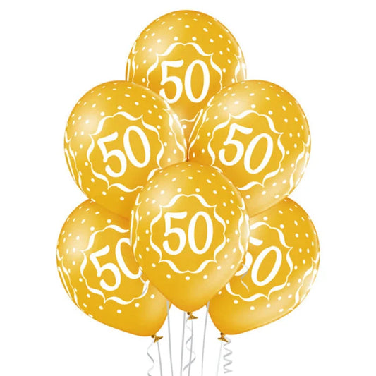 Balon 50-lecie Złote – 30 cm