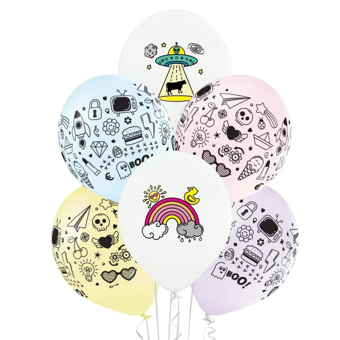 Balon Belbal D11, 30 cm doodle,