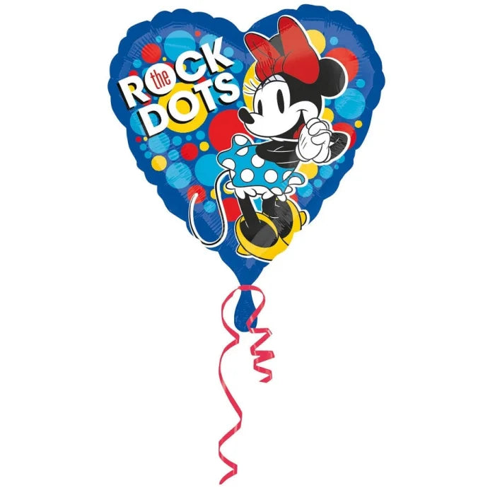 Balon foliowy 18 cali HRT - Minnie Rock the Dots, zapakowany