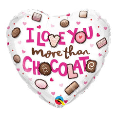 Balon foliowy 18" QL HRT I Love You More Than Chocolate