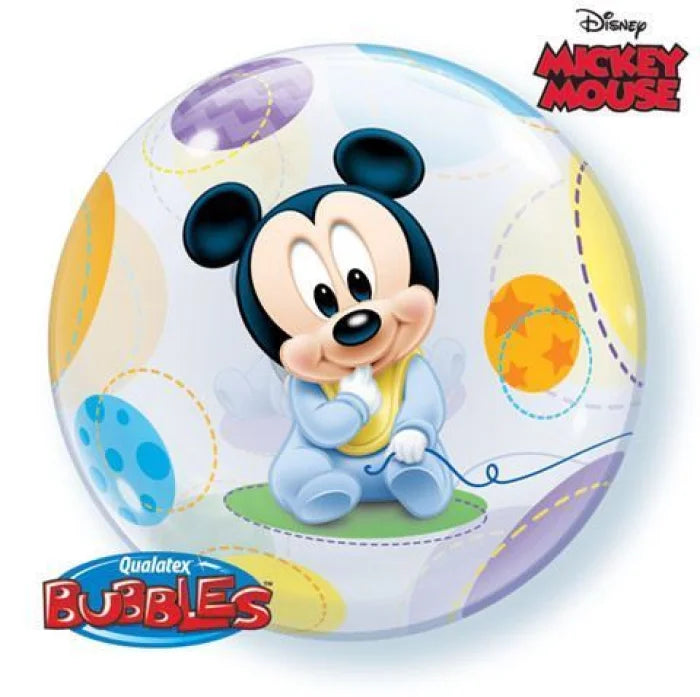 Balon foliowy 22" QL Bubble Poj, "Baby Mickey"