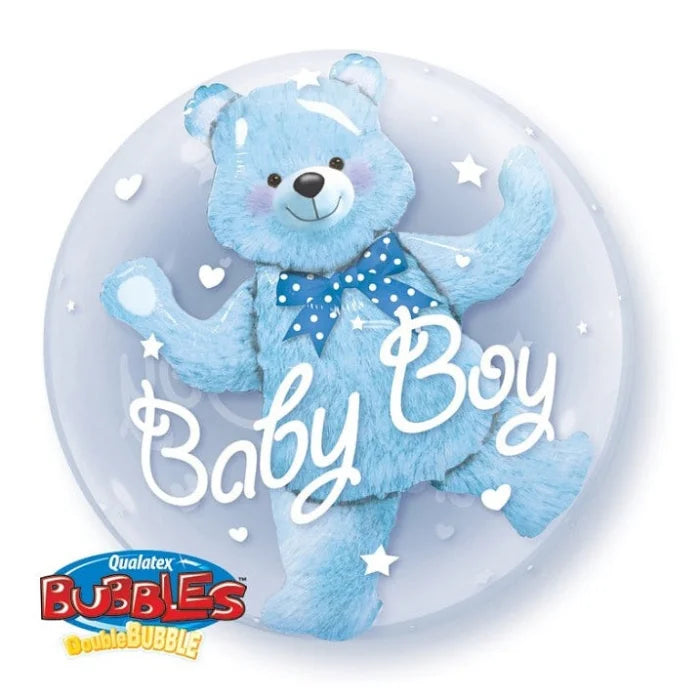 Balon foliowy 24 cali QL Bubble, MIŚ w balonie Baby Boy