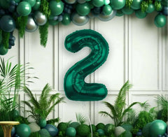 Balon foliowy B&C cyfra 2 zieleń butelkowa 85 cm