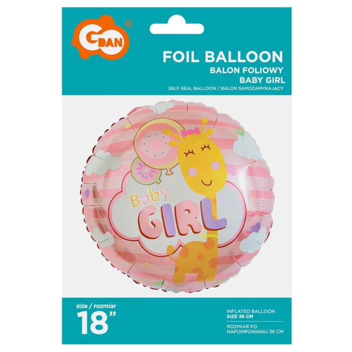 Balon foliowy Baby Girl, 45 cm