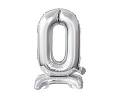 Balon foliowy Beauty&Charm Cyfra „0” Stojący srebrny
