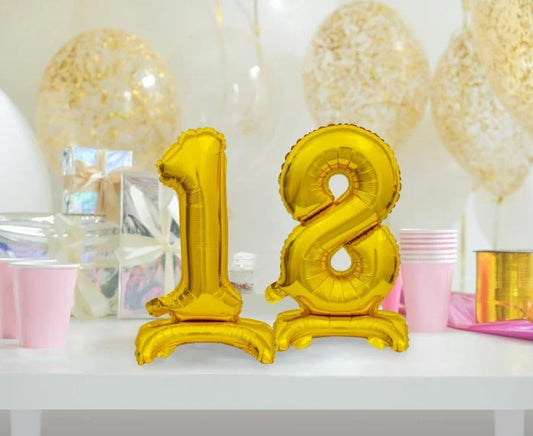 Balon foliowy Beauty&Charm cyfra „1” stojący – złoty 38 cm Balloons