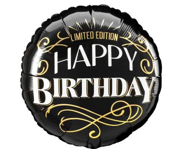 Balon foliowy Better With Age 46 cm – Happy Birthday czarno-złoty Anagram - Balloons
