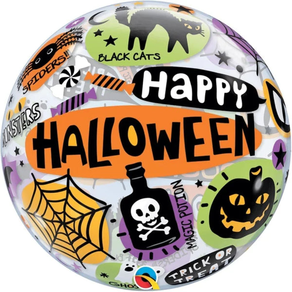 Balon foliowy Bubble „Happy Halloween” – 56 cm (22”) Qualatex - Balloons