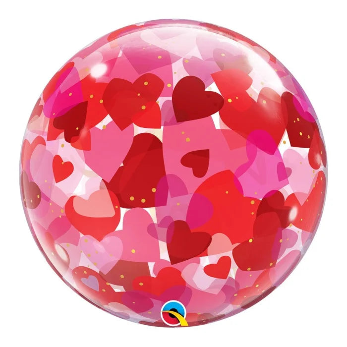 Balon foliowy Bubble Poj."I Love You Paper Hearts" 22" QL