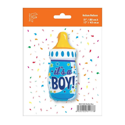 Balon foliowy Butelka, Baby Boy niebieska, FX, 80x43cm