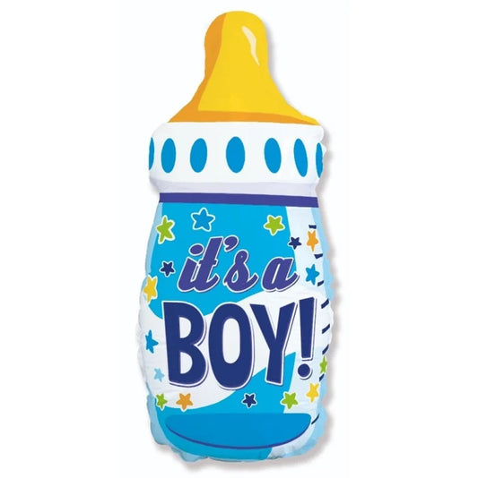 Balon foliowy Butelka, Baby Boy niebieska, FX, 80x43cm