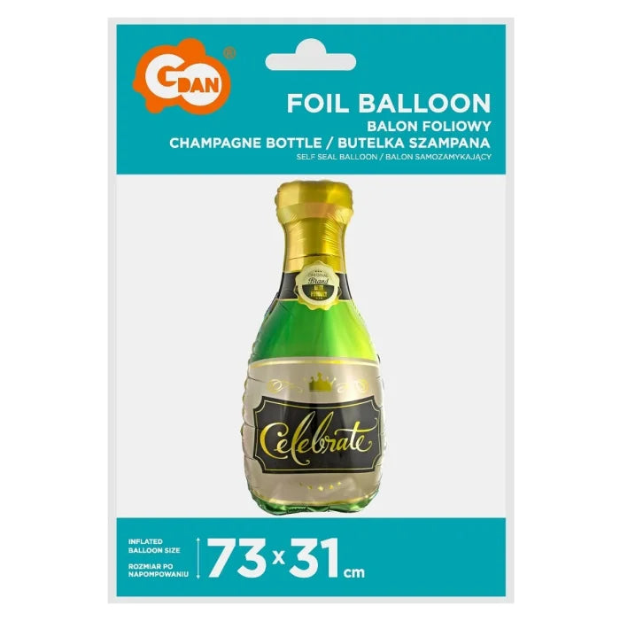 Balon foliowy Butelka Szampana, 73x31 cm