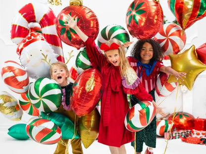 Balon Foliowy „Cukierek” – Biały z Kolorowym Nadrukiem 35 cm