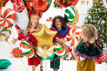 Balon Foliowy „Cukierek” – Biały z Kolorowym Nadrukiem 35 cm
