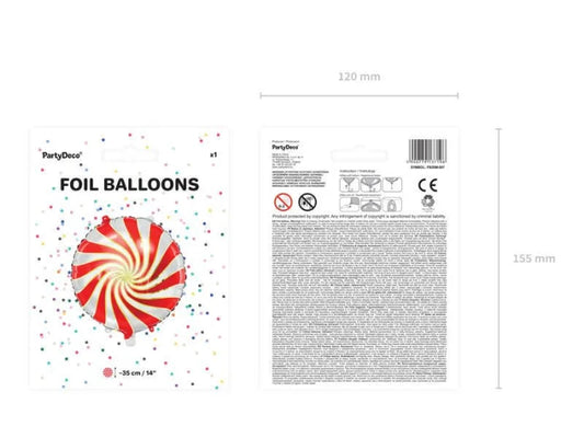 Balon Foliowy „Cukierek” – Czerwony 35 cm