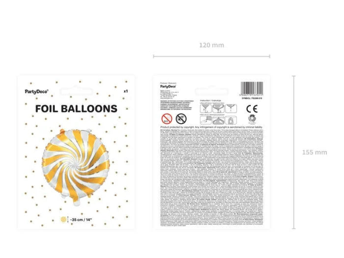 Balon Foliowy „Cukierek” – Złoty 35 cm
