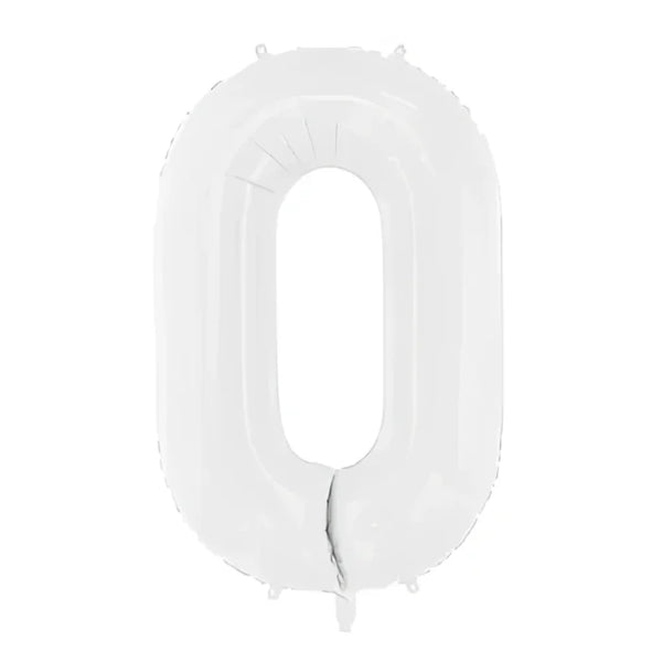 Balon foliowy Cyfra ''0'', 86 cm, biały