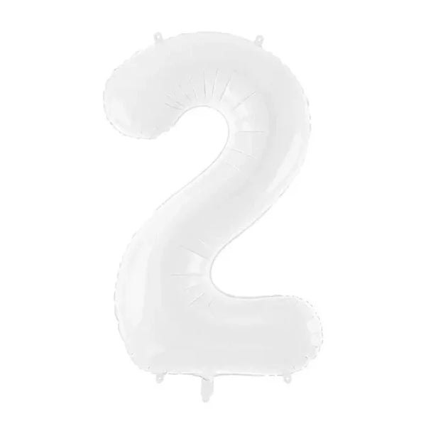 Balon foliowy Cyfra ''2'', 86 cm, biały
