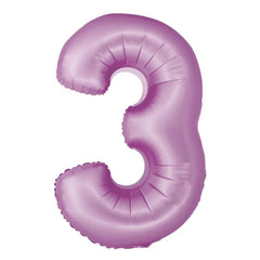 Balon foliowy Cyfra 3, lawendowa matowa, Smart, 76 cm