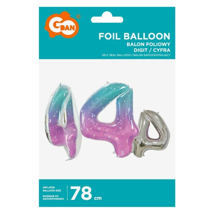 Balon foliowy Cyfra 4, Kosmos, 78 cm