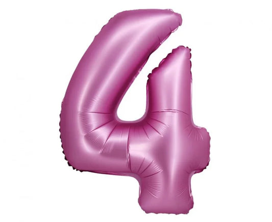 Balon Foliowy Cyfra ’4’’ – Satynowy Różowy | 76 cm